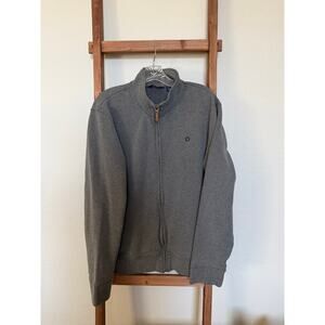 Gray and Black Full-Zip Jackets: Lands End for Chase - size large